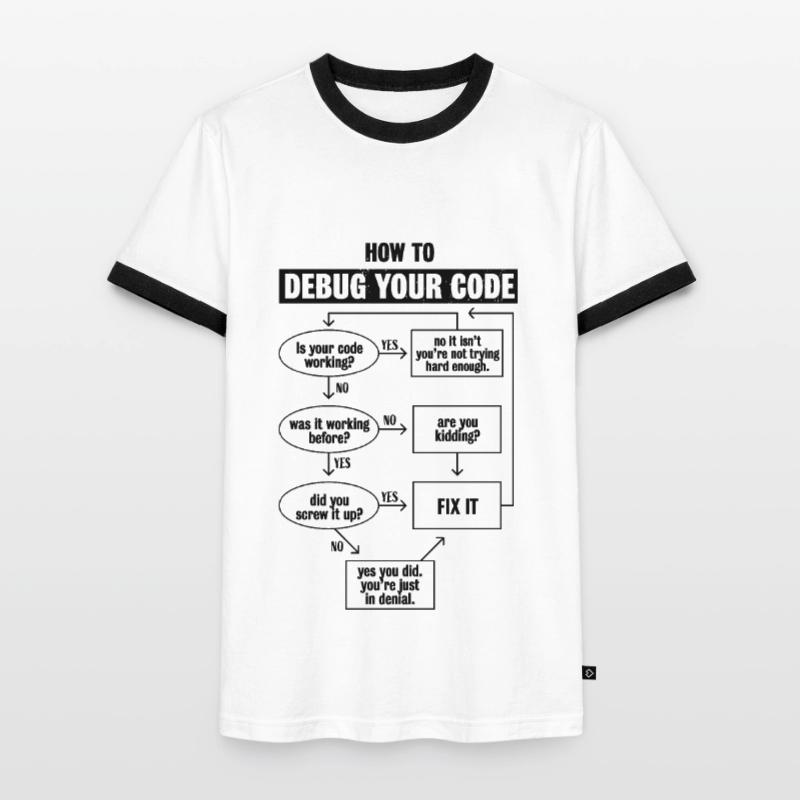 Codage de code de programmation Cadeau de débogage drôle T-shirt contrasté Homme