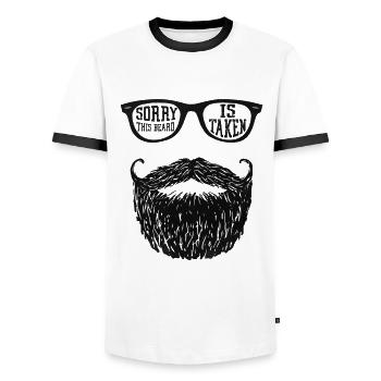 Dieser Bart Und Die Brille Sind vergeben - Männer Kontrast-T-Shirt - Weiß/Schwarz - Vorne - AI Model Female 172 light (172cm) & AI Model Male 178 dark (178cm)