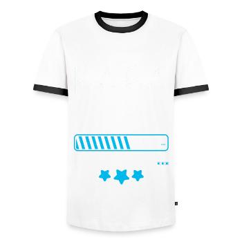 Papa 2023 - Cadeau Future Pére . - T-shirt contrasté Homme - blanc/noir - Devant - AI Model Female 172 light (172cm) & AI Model Male 178 dark (178cm)