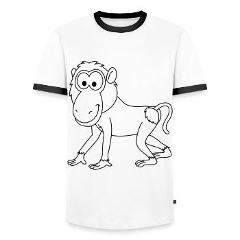 Monkey monkey comic - Men's Ringer Shirt - white/black - Front - AI Model Female 172 light (172cm) & AI Model Male 178 dark (178cm)