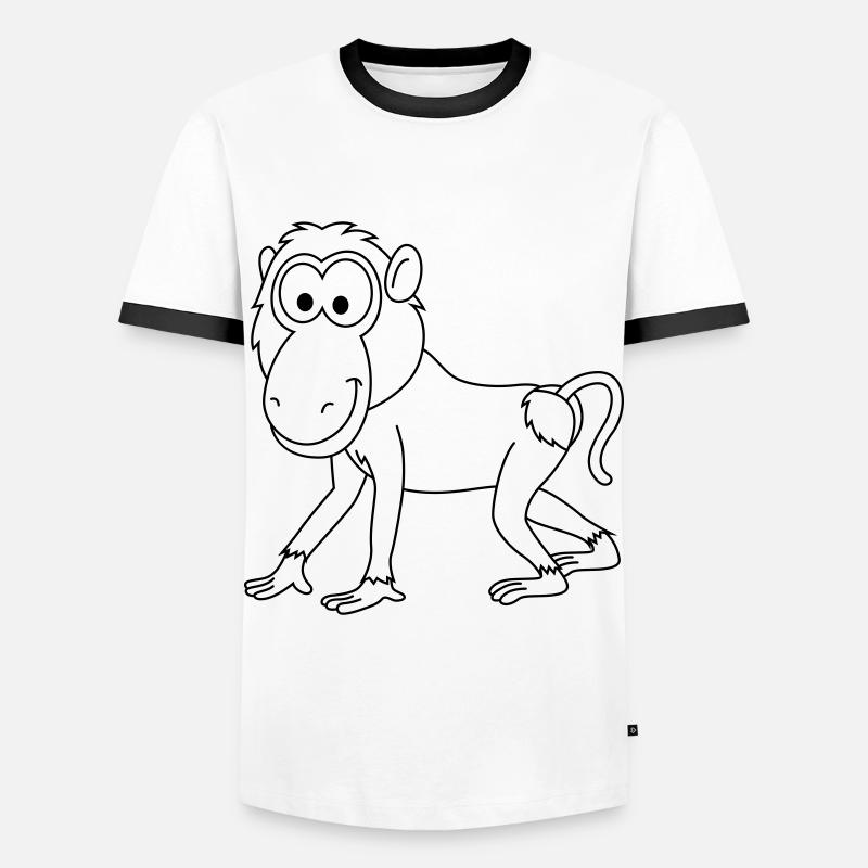 Monkey monkey comic - Men's Ringer Shirt - white/black