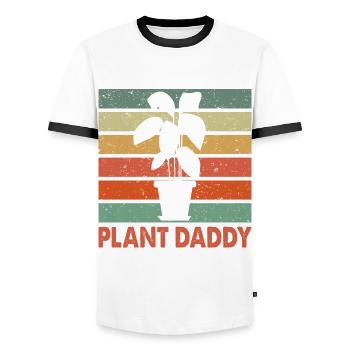 Plant Daddy Graphic Gardener Gardening Horticultur - Männer Kontrast-T-Shirt - Weiß/Schwarz - Vorne - AI Model Female 172 light (172cm) & AI Model Male 178 dark (178cm)