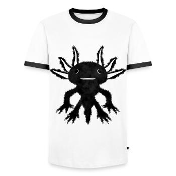 Finnish Goth Aesthetic Gothic Axolotl Goth - Männer Kontrast-T-Shirt - Weiß/Schwarz - Vorne - AI Model Female 172 light (172cm) & AI Model Male 178 dark (178cm)