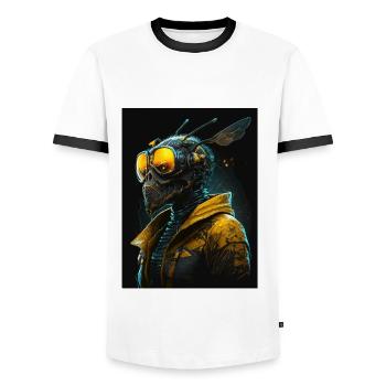 Homme frelon - T-shirt contrasté Homme - blanc/noir - Devant - AI Model Female 172 light (172cm) & AI Model Male 178 dark (178cm)