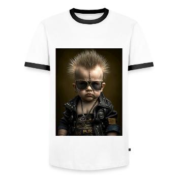 Cool Punk Baby - Men's Ringer Shirt - white/black - Front - AI Model Female 172 light (172cm) & AI Model Male 178 dark (178cm)