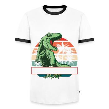 Papi Saurus Papa Saurus Papi Schweiz - Männer Kontrast-T-Shirt - Weiß/Schwarz - Vorne - AI Model Female 172 light (172cm) & AI Model Male 178 dark (178cm)
