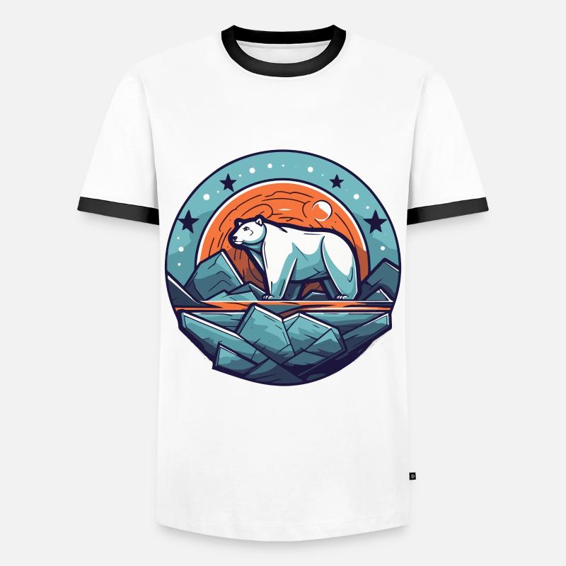 Der letzte Eisbär - Männer Kontrast-T-Shirt - Weiß/Schwarz