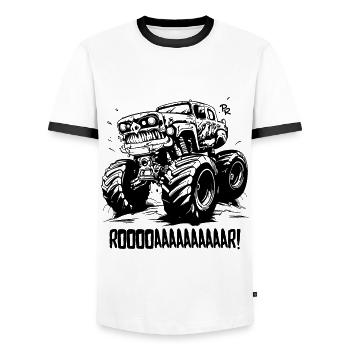 Super Monster Truck - T-shirt contrasté Homme - blanc/noir - Devant - AI Model Female 172 light (172cm) & AI Model Male 178 dark (178cm)