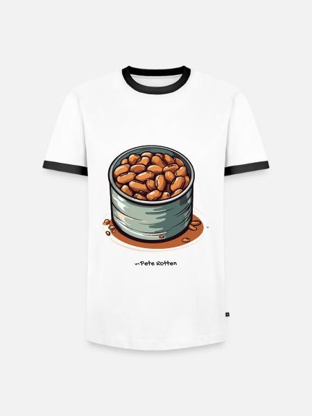 Eine Dose Bohnen - Männer Kontrast-T-Shirt - Weiß/Schwarz