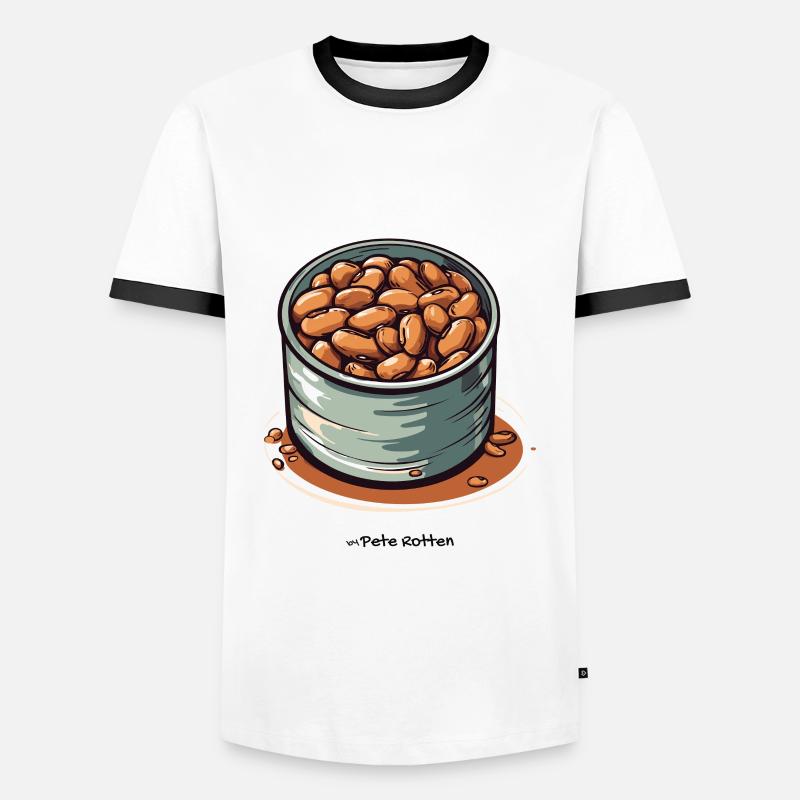 Eine Dose Bohnen - Männer Kontrast-T-Shirt - Weiß/Schwarz