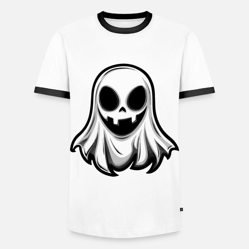 Ghost Halloween Comic - Men's Ringer Shirt - white/black