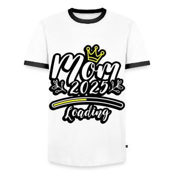 Mama 2025 Loading Mom - Männer Kontrast-T-Shirt - Weiß/Schwarz - Vorne - AI Model Female 172 light (172cm) & AI Model Male 178 dark (178cm)