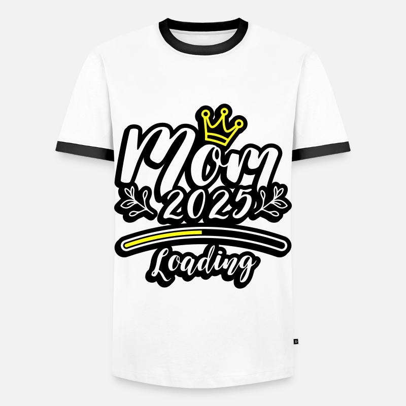 Mama 2025 Loading Mom - Men's Ringer Shirt - white/black