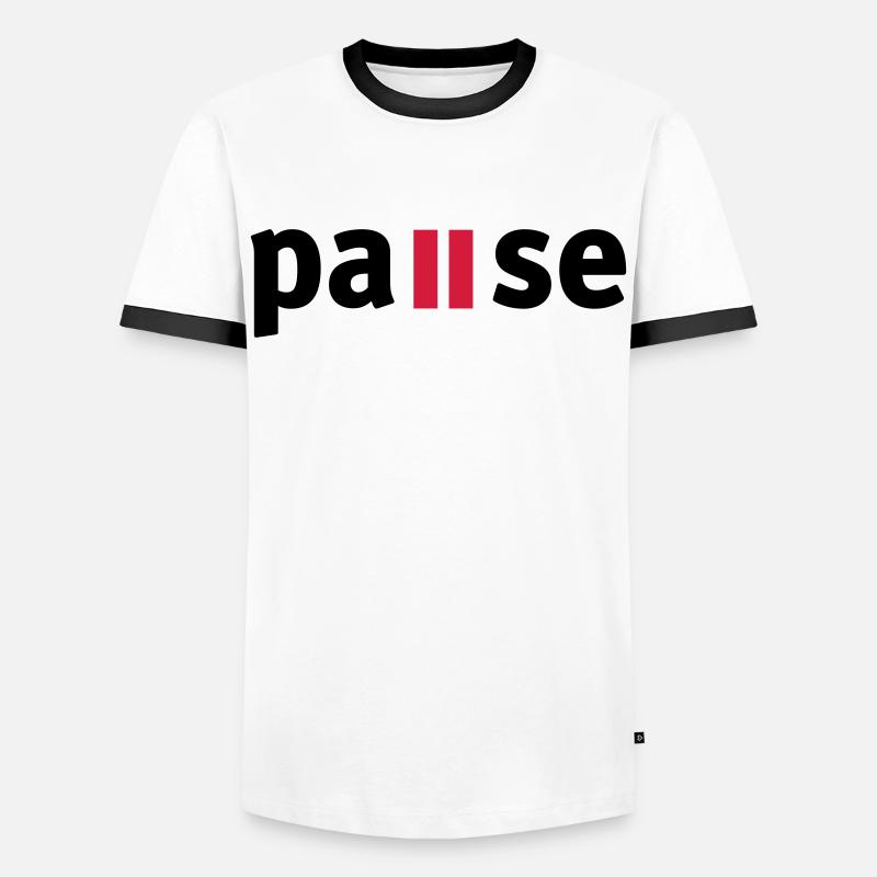 Pause - Men's Ringer Shirt - white/black