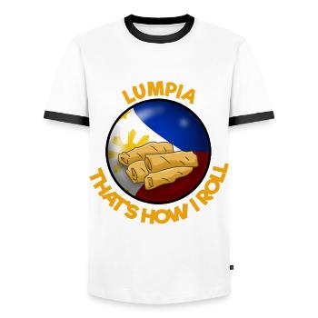 Philippines Filipino Spring Roll I Cadeau - T-shirt contrasté Homme - blanc/noir - Devant - AI Model Female 172 light (172cm) & AI Model Male 178 dark (178cm)