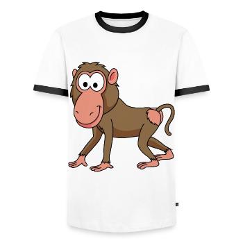 Monkey monkey comic - Men's Ringer Shirt - white/black - Front - AI Model Female 172 light (172cm) & AI Model Male 178 dark (178cm)
