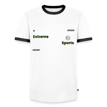 Extreme sports - Men's Ringer Shirt - white/black - Front - AI Model Female 172 light (172cm) & AI Model Male 178 dark (178cm)