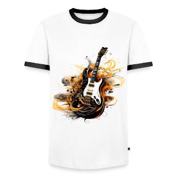 E-Gitarre Splash Gitarrist Musik Instrument Rock - Männer Kontrast-T-Shirt - Weiß/Schwarz - Vorne - AI Model Female 172 light (172cm) & AI Model Male 178 dark (178cm)