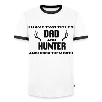 Jäger Spruch Jagd - Männer Kontrast-T-Shirt - Weiß/Schwarz - Vorne - AI Model Female 172 light (172cm) & AI Model Male 178 dark (178cm)