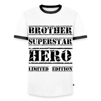Bester Bruder Star Spruch - Männer Kontrast-T-Shirt - Weiß/Schwarz - Vorne - AI Model Female 172 light (172cm) & AI Model Male 178 dark (178cm)
