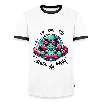 Trop cool pour ce monde - T-shirt contrasté Homme - blanc/noir - Devant - AI Model Female 172 light (172cm) & AI Model Male 178 dark (178cm)