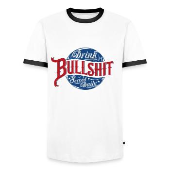 BULLSHIT Tee Shirts - T-shirt contrasté Homme - blanc/noir - Devant - AI Model Female 172 light (172cm) & AI Model Male 178 dark (178cm)