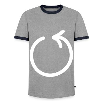 Flèche de cercle - T-shirt contrasté Homme - gris/marine  - Devant - AI Model Female 172 light (172cm) & AI Model Male 178 light (178cm)