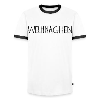 Noël - T-shirt contrasté Homme - blanc/noir - Devant - AI Model Female 172 light (172cm) & AI Model Male 178 dark (178cm)