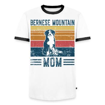 Dog Berner Sennenmutter - Vintage Mom - Men's Ringer Shirt - white/black - Front - AI Model Female 172 light (172cm) & AI Model Male 178 dark (178cm)