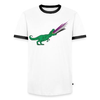 LGBTQ Demisexuelle Flagge - Dinosaurier - Männer Kontrast-T-Shirt - Weiß/Schwarz - Vorne - AI Model Female 172 light (172cm) & AI Model Male 178 dark (178cm)