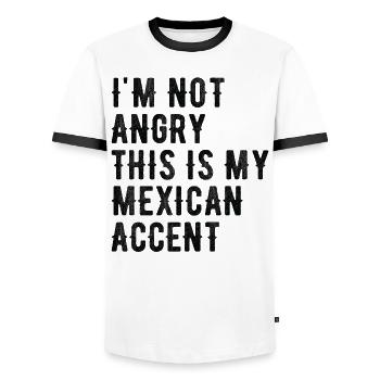 Je ne suis pas méchant, mon accent mexicain - T-shirt contrasté Homme - blanc/noir - Devant - AI Model Female 172 light (172cm) & AI Model Male 178 dark (178cm)