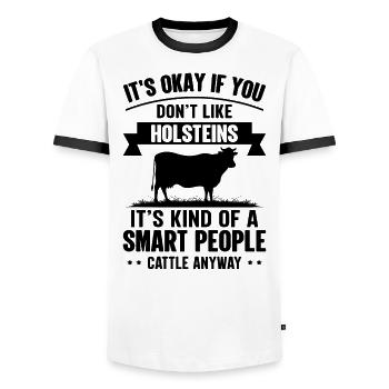 Des gens intelligents - Kuh-Holsteins - T-shirt contrasté Homme - blanc/noir - Devant - AI Model Female 172 light (172cm) & AI Model Male 178 dark (178cm)