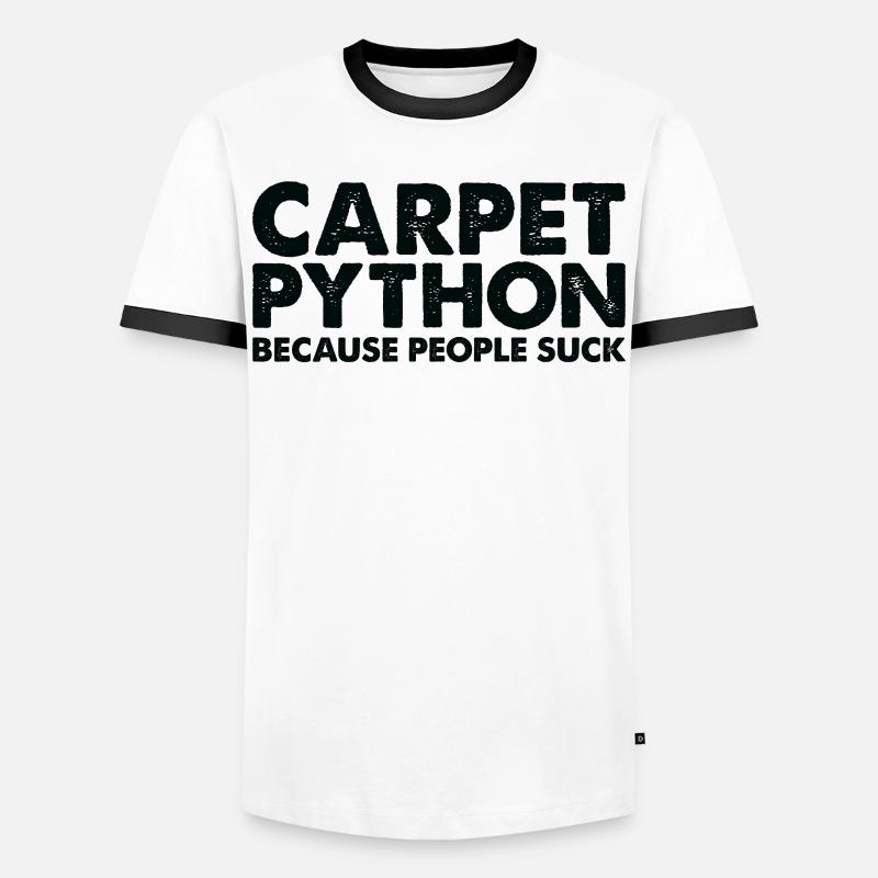 Leute Saugen Teppich-Python-Schlange - Männer Kontrast-T-Shirt - Weiß/Schwarz