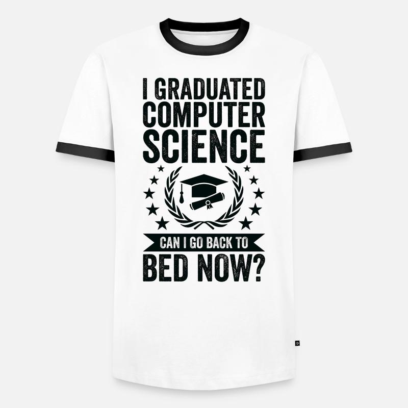I studied computer science - Men's Ringer Shirt - white/black