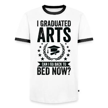Ich Habe Kunst Studiert - Männer Kontrast-T-Shirt - Weiß/Schwarz - Vorne - AI Model Female 172 light (172cm) & AI Model Male 178 dark (178cm)