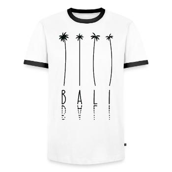 Palme - Insel Indonesien Bali - Männer Kontrast-T-Shirt - Weiß/Schwarz - Vorne - AI Model Female 172 light (172cm) & AI Model Male 178 dark (178cm)