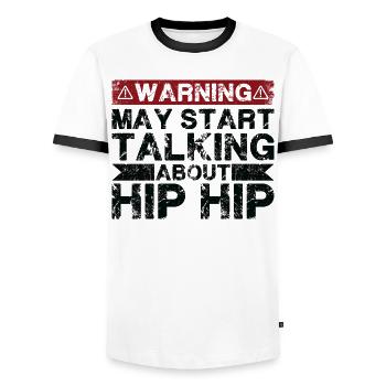 Parlez de musique hip-hop - T-shirt contrasté Homme - blanc/noir - Devant - AI Model Female 172 light (172cm) & AI Model Male 178 dark (178cm)