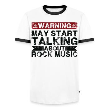Talking about rock music - Men's Ringer Shirt - white/black - Front - AI Model Female 172 light (172cm) & AI Model Male 178 dark (178cm)