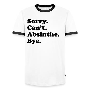 Tut Mir Leid, Can't Bye - Absinth - Männer Kontrast-T-Shirt - Weiß/Schwarz - Vorne - AI Model Female 172 light (172cm) & AI Model Male 178 dark (178cm)
