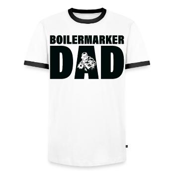 Job - Boilermarker Dad - Men's Ringer Shirt - white/black - Front - AI Model Female 172 light (172cm) & AI Model Male 178 dark (178cm)