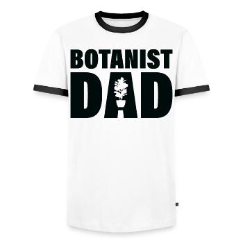 Job - Botanist father - Men's Ringer Shirt - white/black - Front - AI Model Female 172 light (172cm) & AI Model Male 178 dark (178cm)
