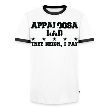 Pferdedad - Appaloosa - T-shirt contrasté Homme - blanc/noir - Devant - AI Model Female 172 light (172cm) & AI Model Male 178 dark (178cm)