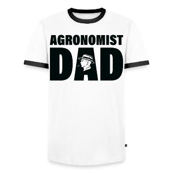 Job - Père agronome - T-shirt contrasté Homme - blanc/noir - Devant - AI Model Female 172 light (172cm) & AI Model Male 178 dark (178cm)