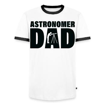 Job - Papa astronome - T-shirt contrasté Homme - blanc/noir - Devant - AI Model Female 172 light (172cm) & AI Model Male 178 dark (178cm)