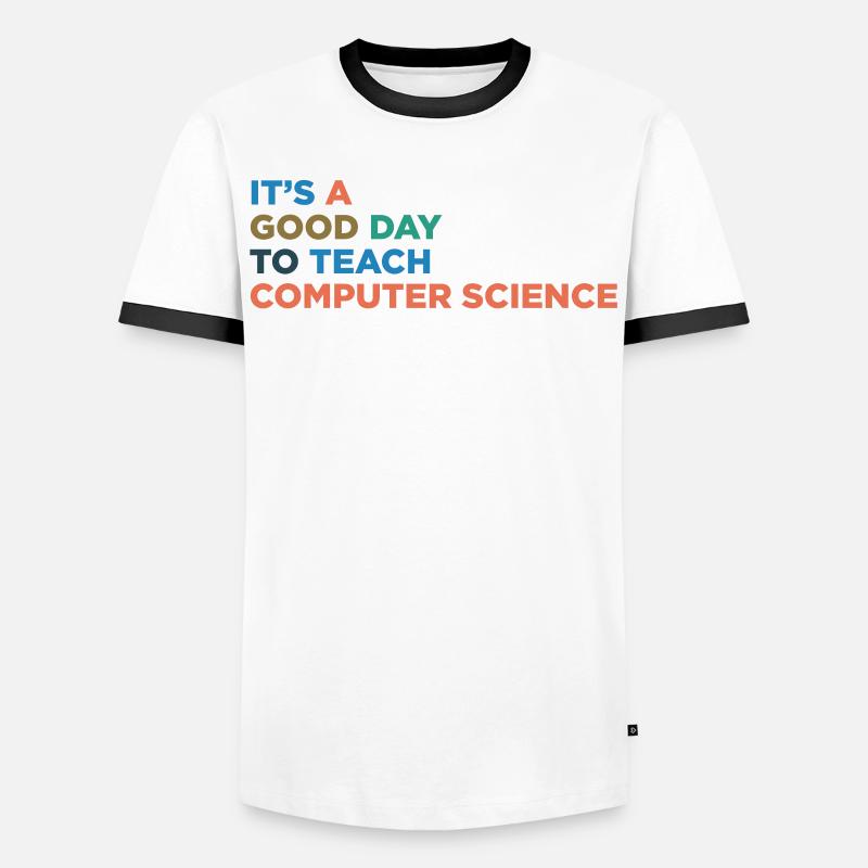Teaching Computer Science Teachers - Men's Ringer Shirt - white/black