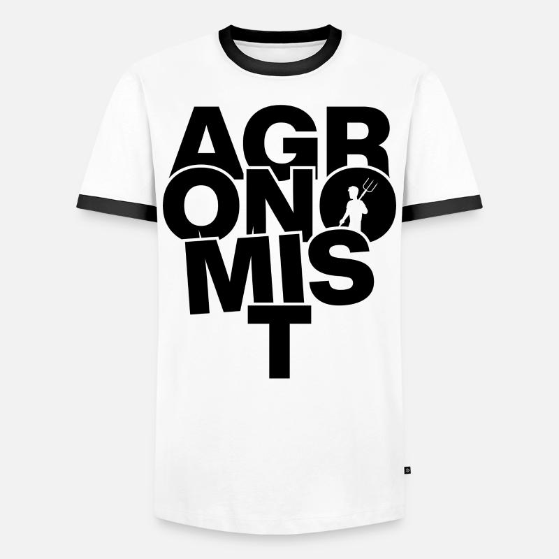 Profession comptable - Agronome - T-shirt contrasté Homme - blanc/noir