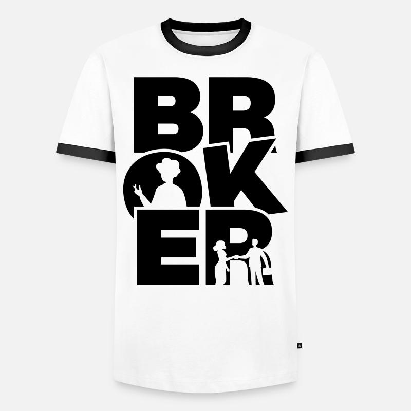 Profession Work - Broker - Men's Ringer Shirt - white/black