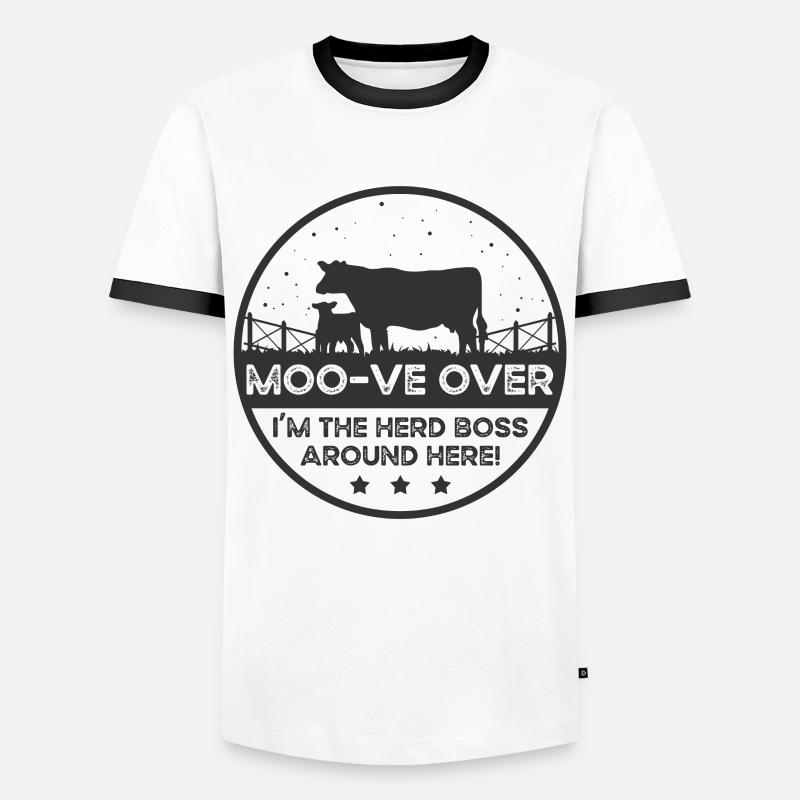 Moo -ve Über Kuh - Dexter - Männer Kontrast-T-Shirt - Weiß/Schwarz