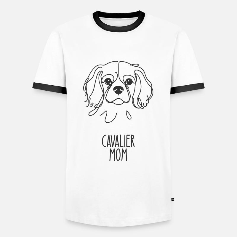Linienkunstmutter - Kavalier - Männer Kontrast-T-Shirt - Weiß/Schwarz
