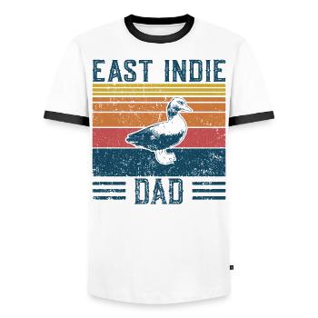 Entendad - Vintage East Indie - Men's Ringer Shirt - white/black - Front - AI Model Female 172 light (172cm) & AI Model Male 178 dark (178cm)